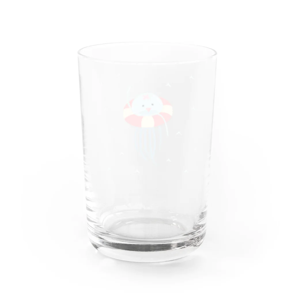 Three.Pieces.Pictures.Itemのうきわくらげ Water Glass :back