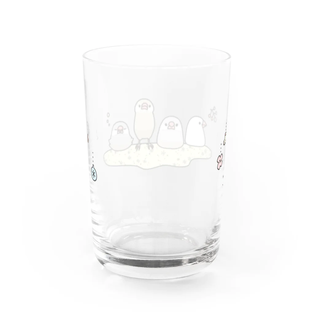 ・buncho days・ 文鳥デイズのキラふわ文鳥 Water Glass :back