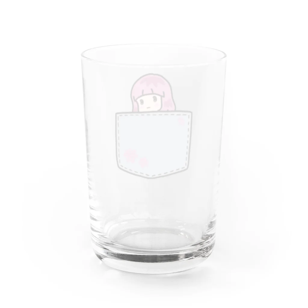 うっかおりんのすん顔女子(おかっぱ) Water Glass :back