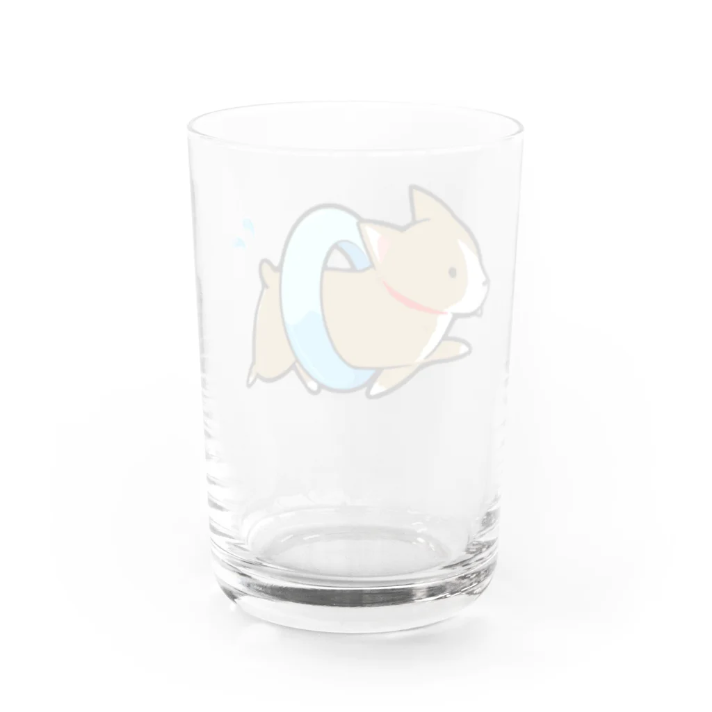 かわいいコーギーのswim Water Glass :back