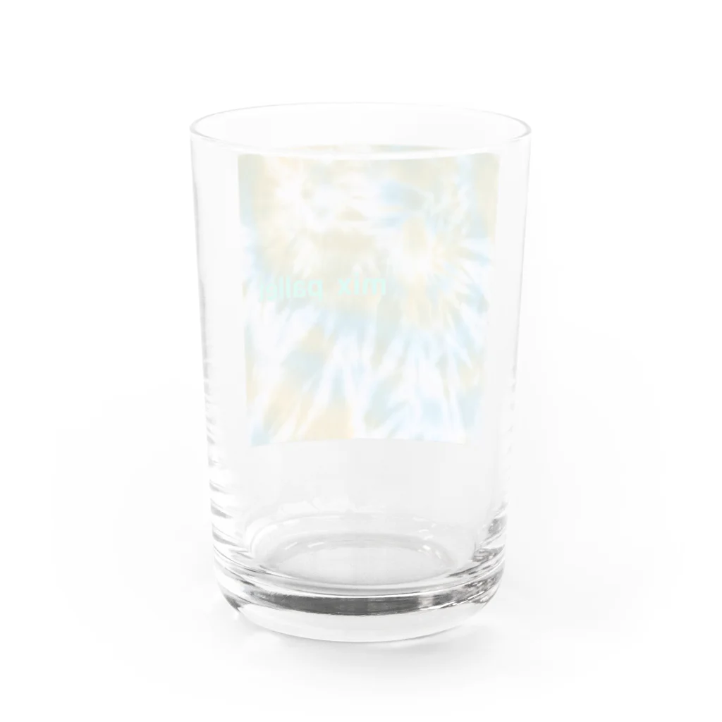 Mix pallet りょうのタイダイ染めプリント　黄緑×水色 Water Glass :back