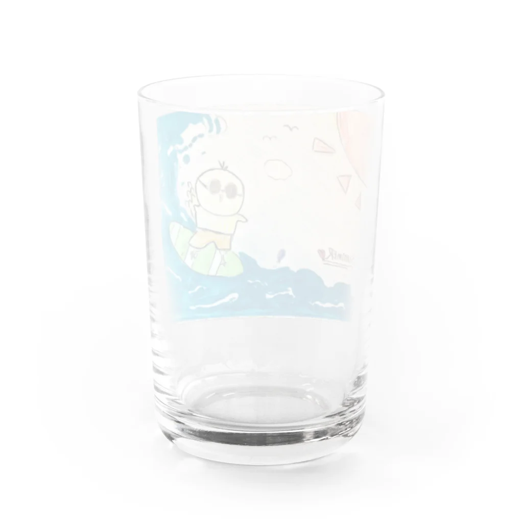 かのパピのサーフィン　ヒヨコ！ Water Glass :back