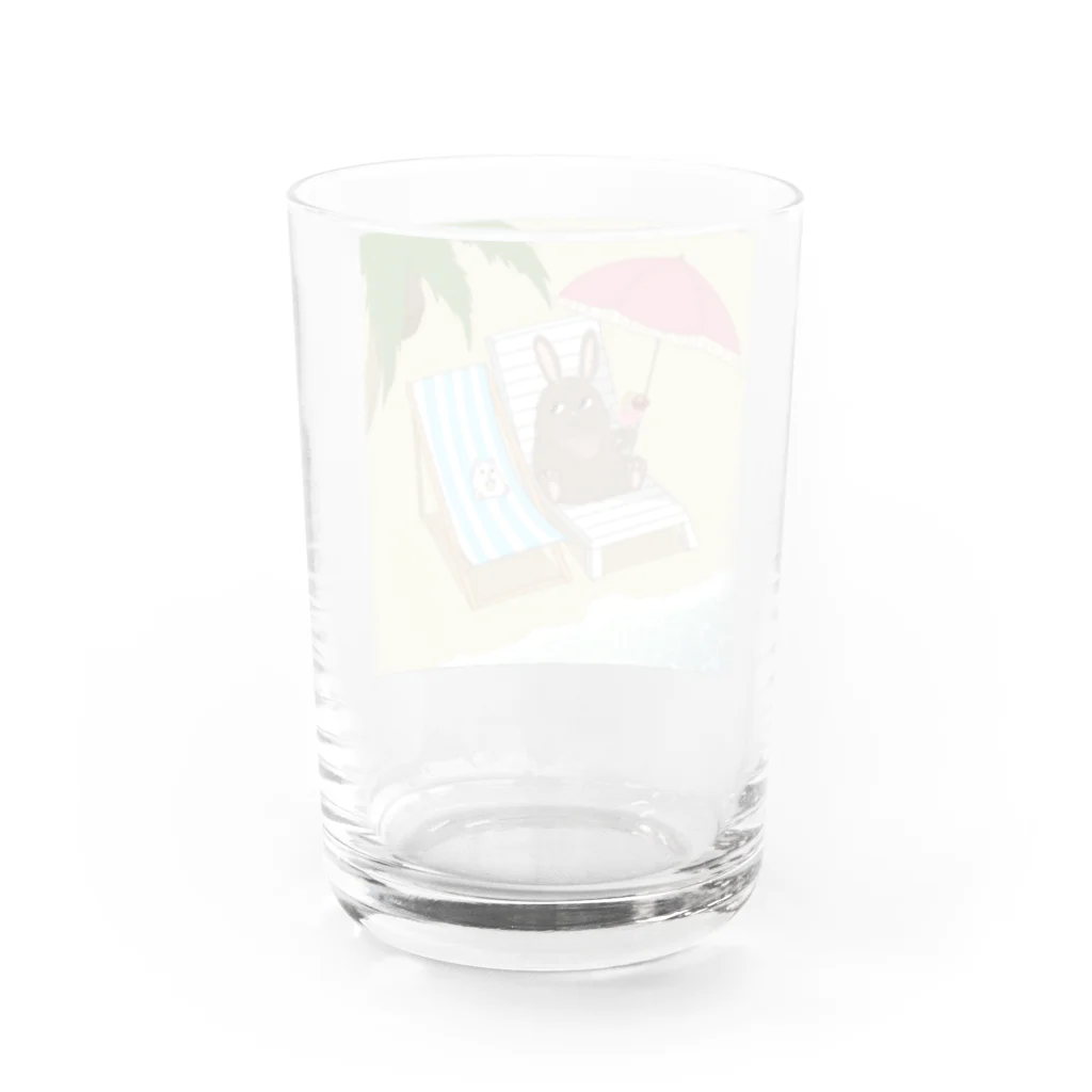 はむはむえどちゃんのはむうさ 夏のバカンス Water Glass :back