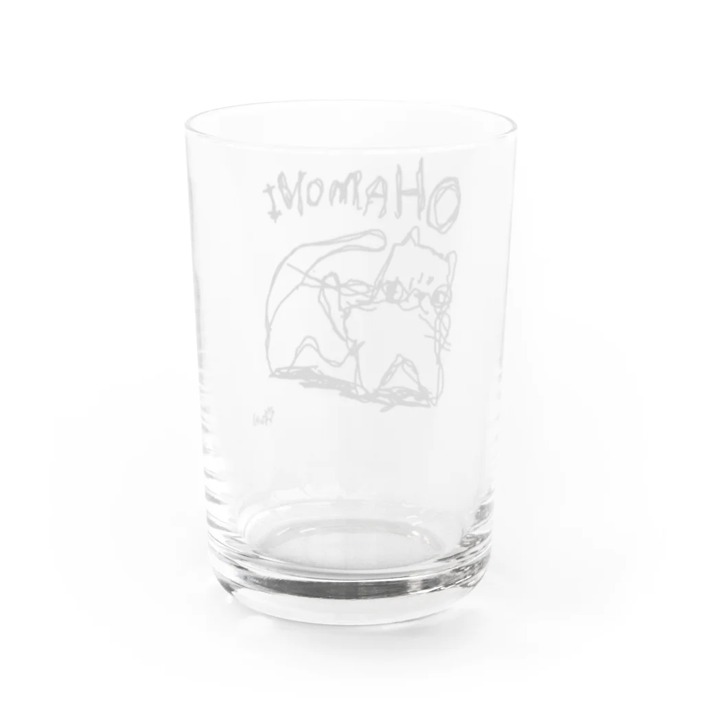 へなちょこマンの歯を磨きながら左手で描いたオハモニ cat Water Glass :back