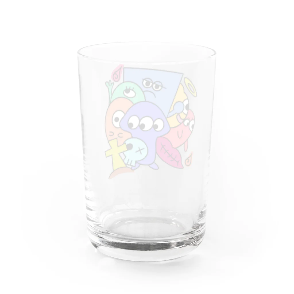 おはる屋さんのカラフルなおばけ達 Water Glass :back