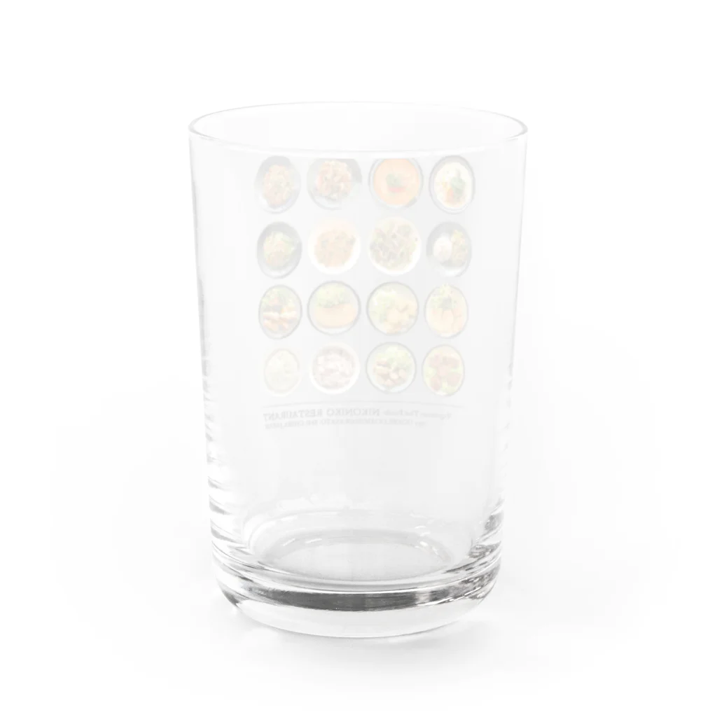 ベジタリアンタイ料理＊ニコニコレストランのお店のnikonikoメニューグッズ Water Glass :back