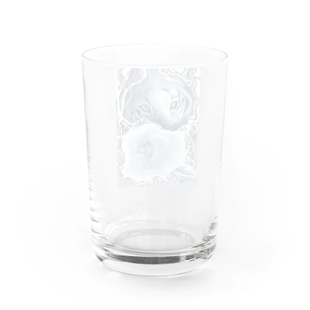 福　来の虎と薔薇 Water Glass :back