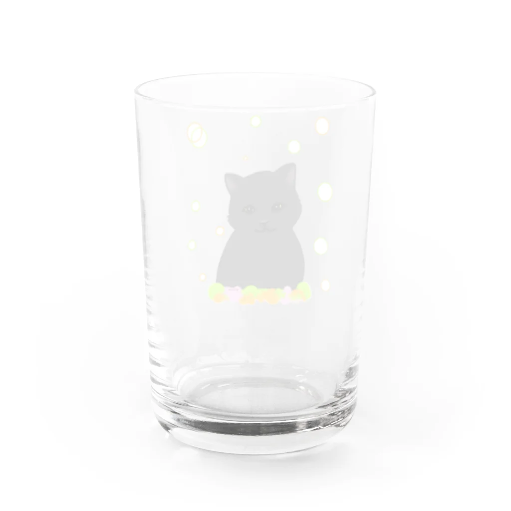 greetenの癒し猫 黒猫 Water Glass :back