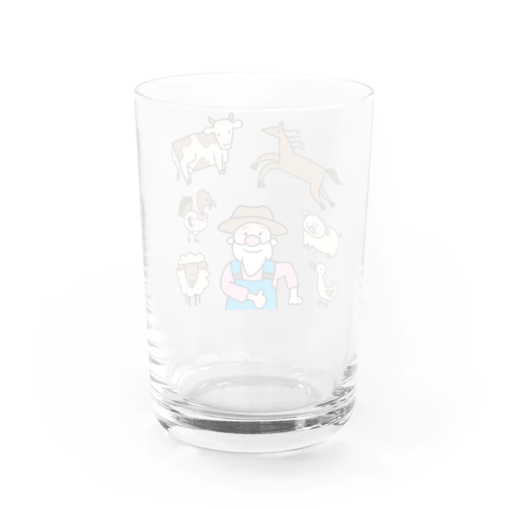 aiai_eigoのOld MacDonald had a farm【親子英語応援Tシャツ・グッズ】 Water Glass :back