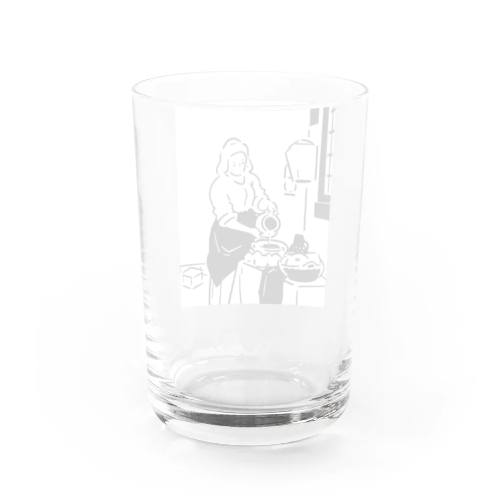 山形屋米店の牛乳を注ぐ女 Water Glass :back