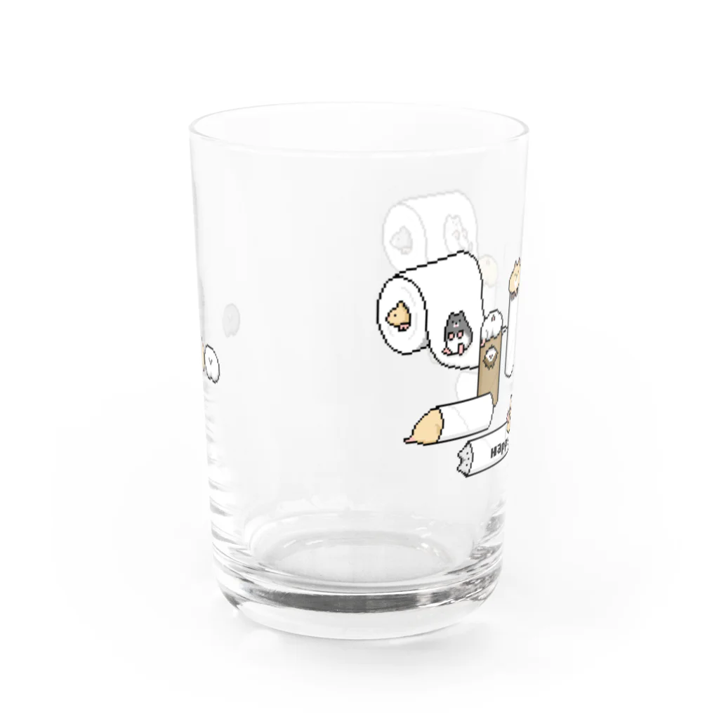 Happy Fluffy* ： 桜香*のドット絵ハムスターズ：グラス Water Glass :back