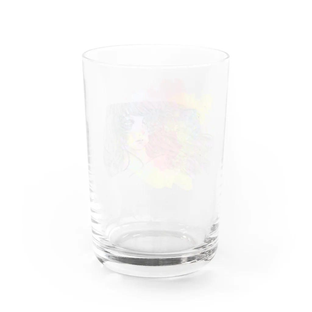 suitouka official item shopの水透花のおんなのこ(絵の具ver.) Water Glass :back