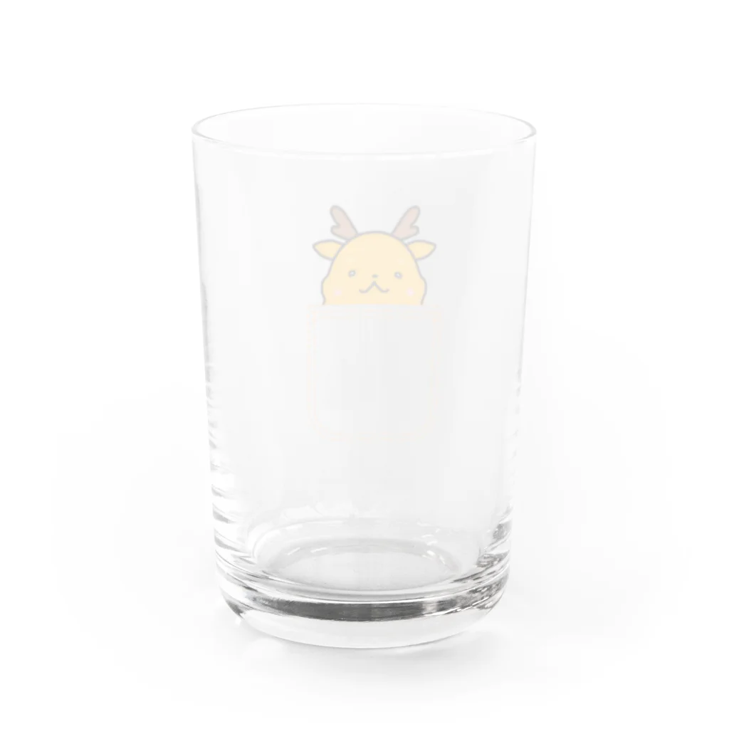 ゆるも鹿々堂のポケットインまめしか Water Glass :back