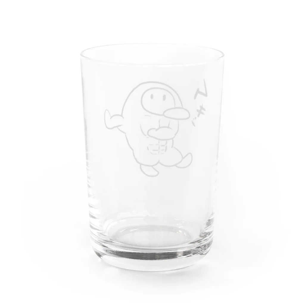 かもぺんのお店のムキムキかもぺん Water Glass :back