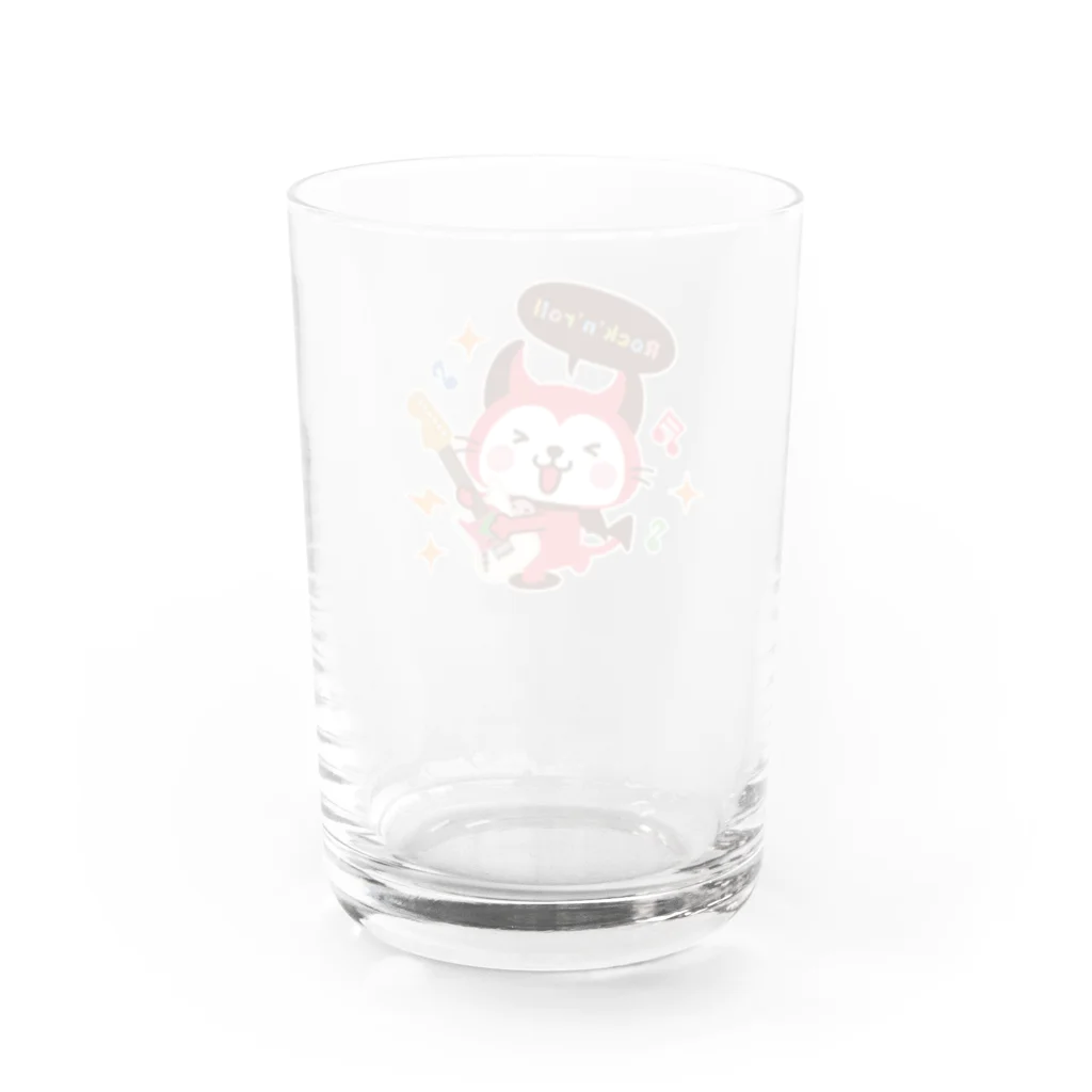 ミニマムユニヴァース@SUZURIのデビねこくん グラス ロックンロール Water Glass :back