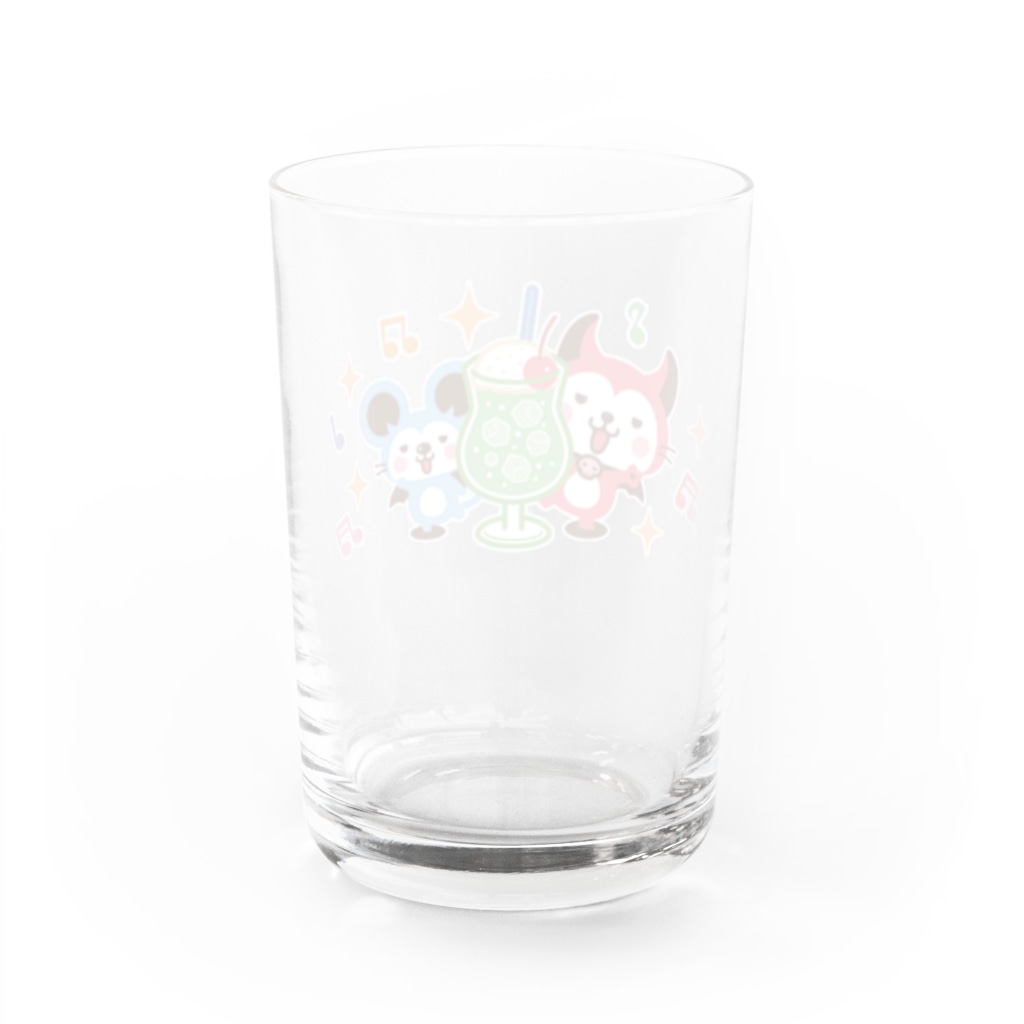 ミニマムユニヴァース@SUZURIのデビねこくんとデビねずちゃん グラス クリームソーダ Water Glass :back