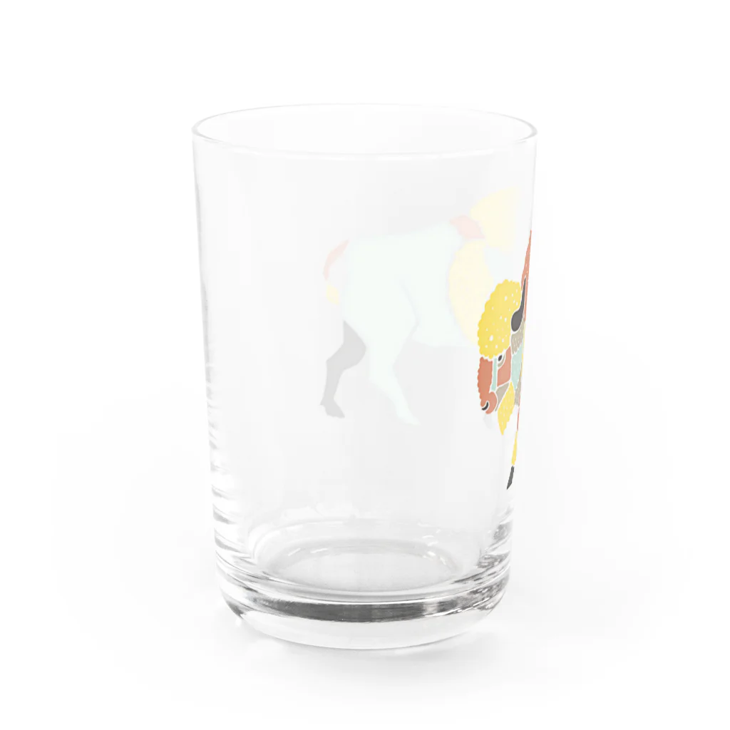 PuppenPeanoのパステルなバイソン Water Glass :back