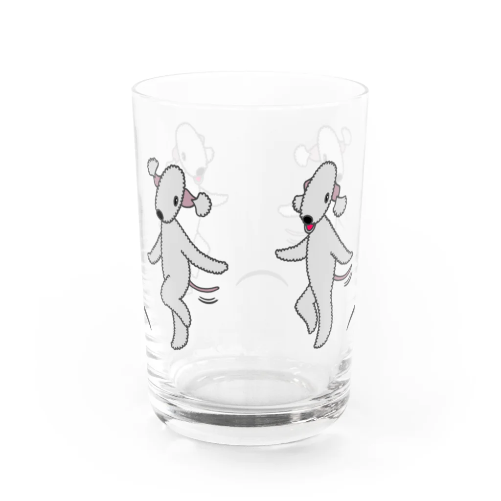 ベドリントンテリアのワホワホショップのスキップ(ブルーVer.) Water Glass :back