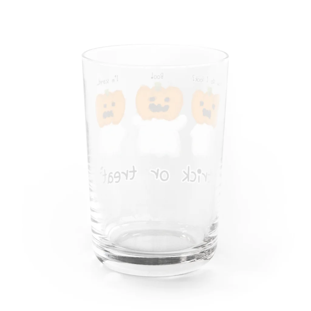  PinoMi's room【雑貨屋】のジャックオランタンなおばけちゃん Water Glass :back