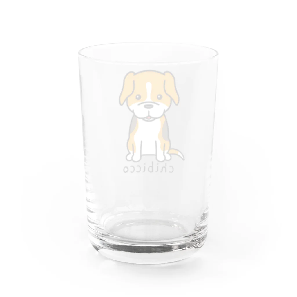 KAORIN’s TV 【ちびっこ】のぽっつんビーグル chibicco (黒文字) Water Glass :back