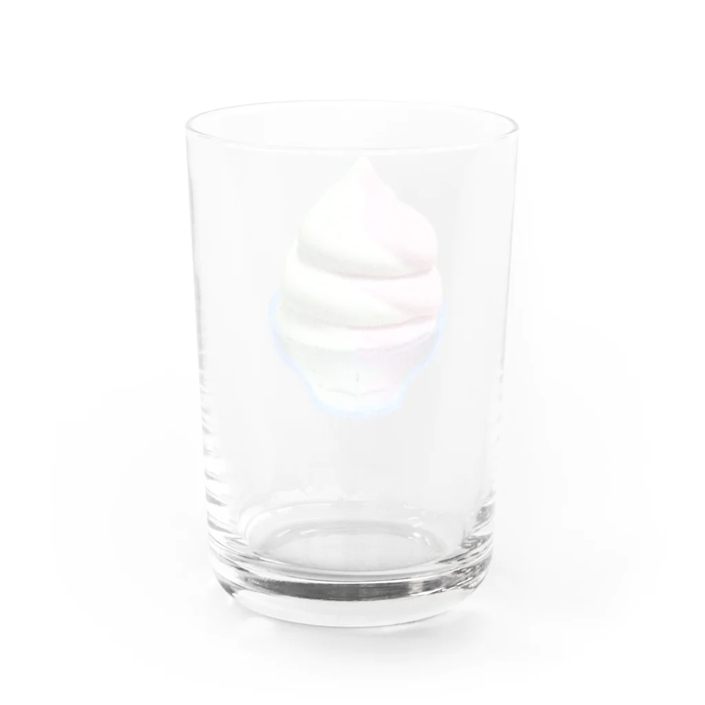 脂身通信Ｚのソフトクリーム（ストロベリーとバニラ）_220904 Water Glass :back