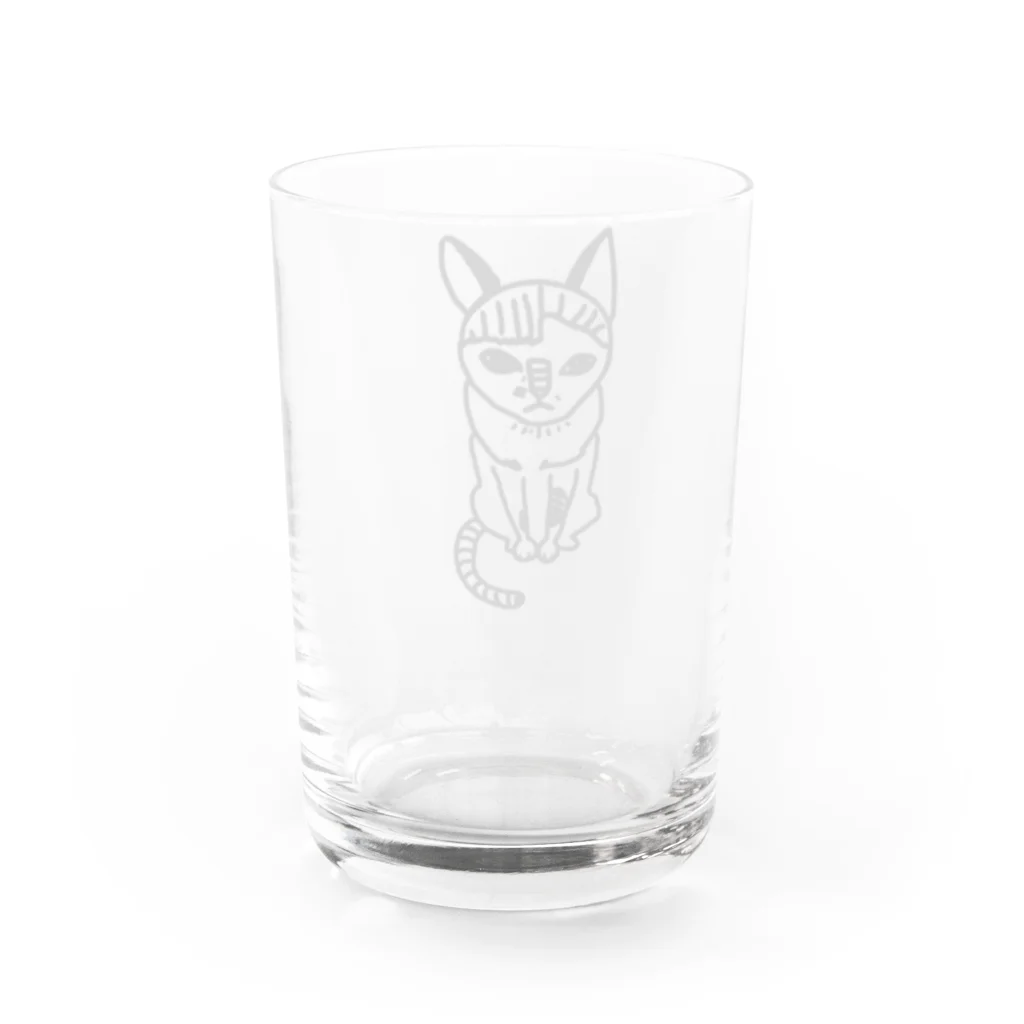 ねこの卵のおなかぱんぱんこちゃん Water Glass :back