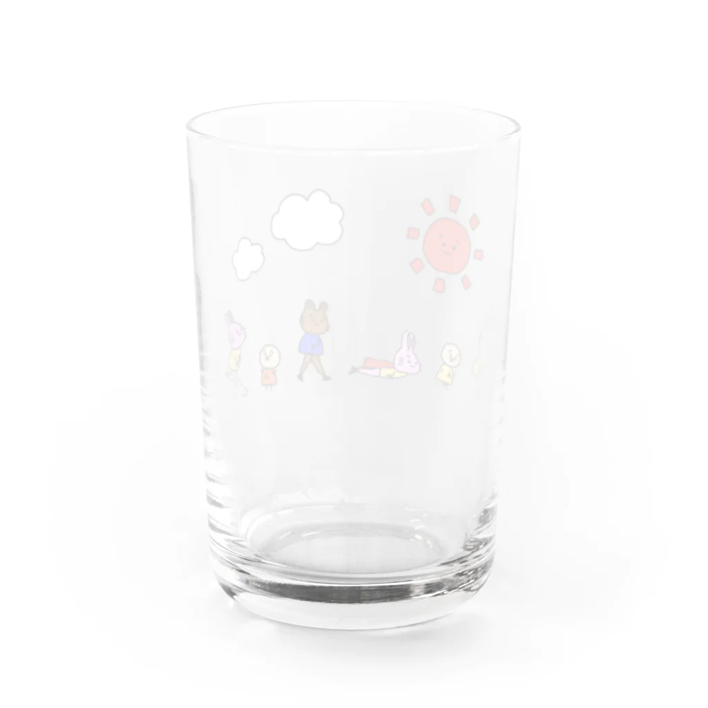 美脚うさぎをいっぱい製造の美脚うさぎとおさんぽ Water Glass :back