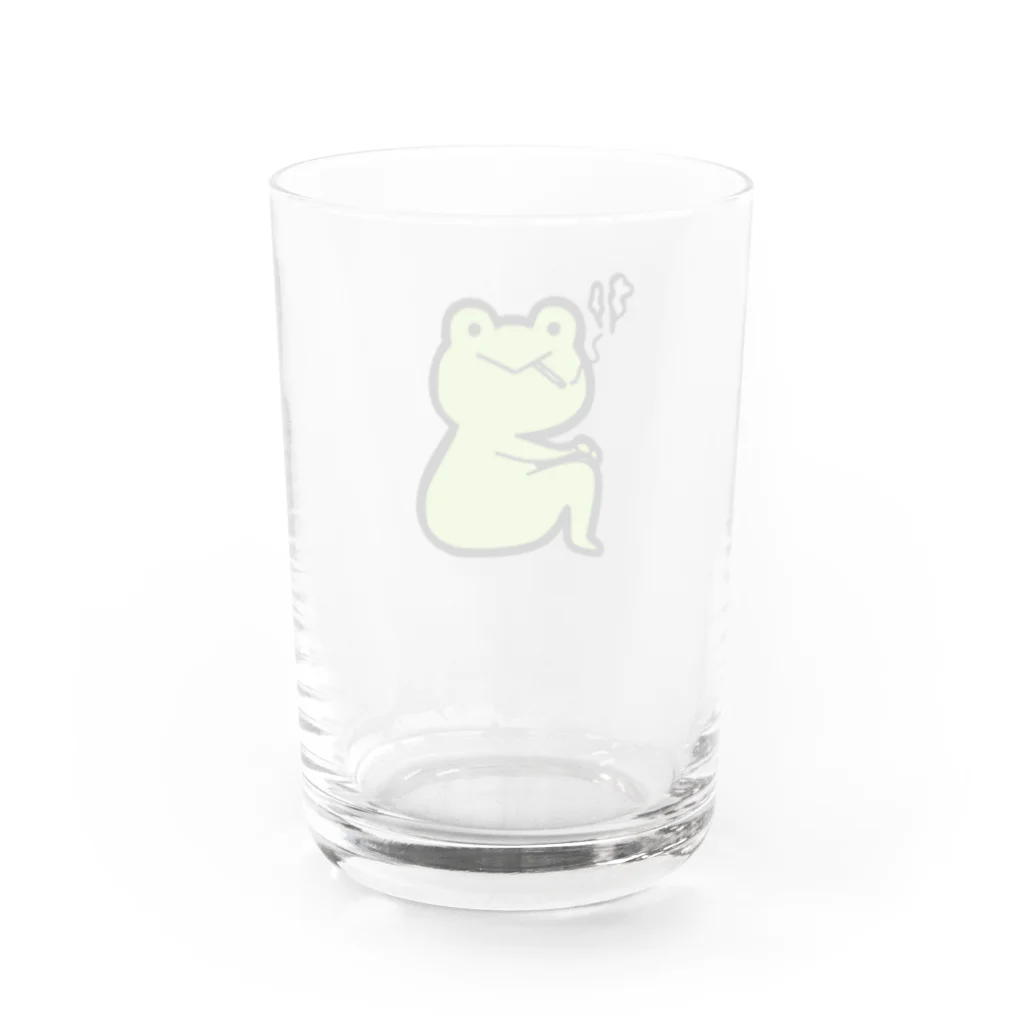 かえるとこももの無機質可愛いかえるくん〜タバコ〜 Water Glass :back