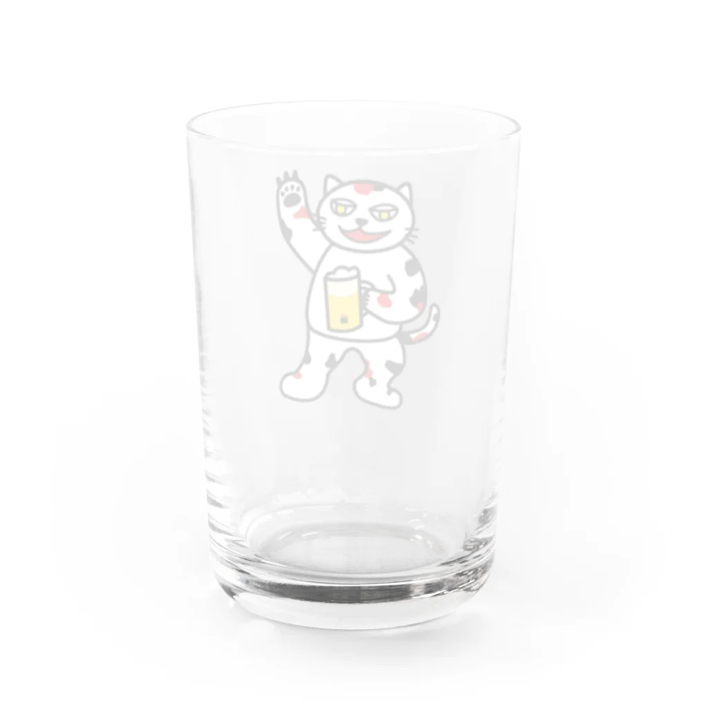 ナウい6Tショップの【前田デザイン室 ニャン-T プロジェクト】じゃみぃ飲んでるで〜！ Water Glass :back