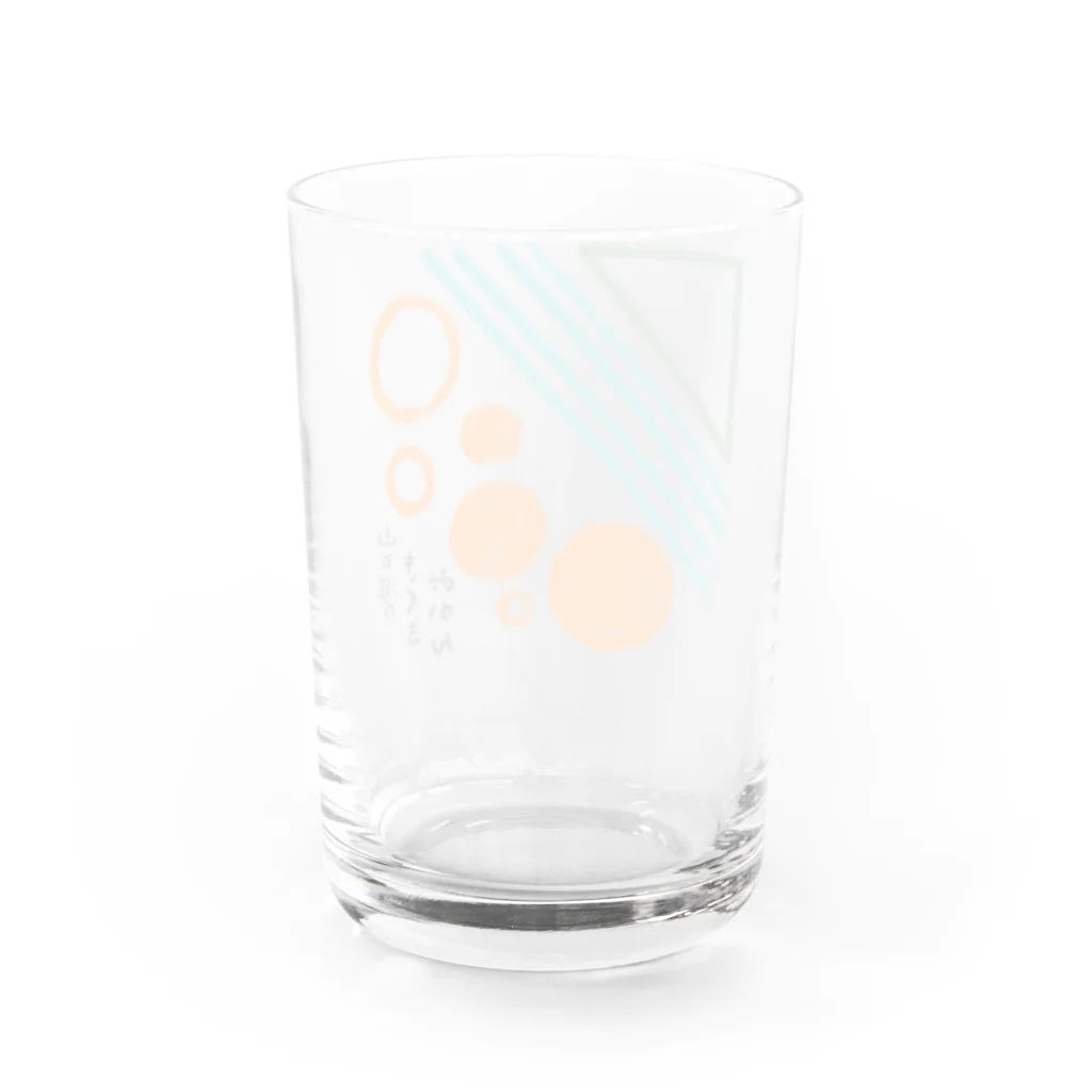 山と海のきくちみかんのしかくいロゴ Water Glass :back