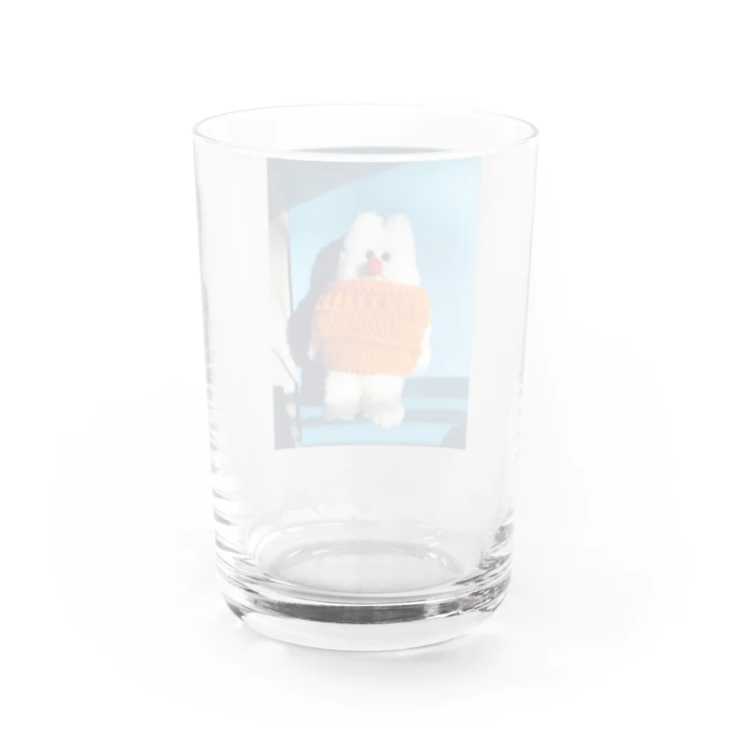 HARUNA AOKIのしゃぼんぼん・朝焼けのオレンジニット Water Glass :back