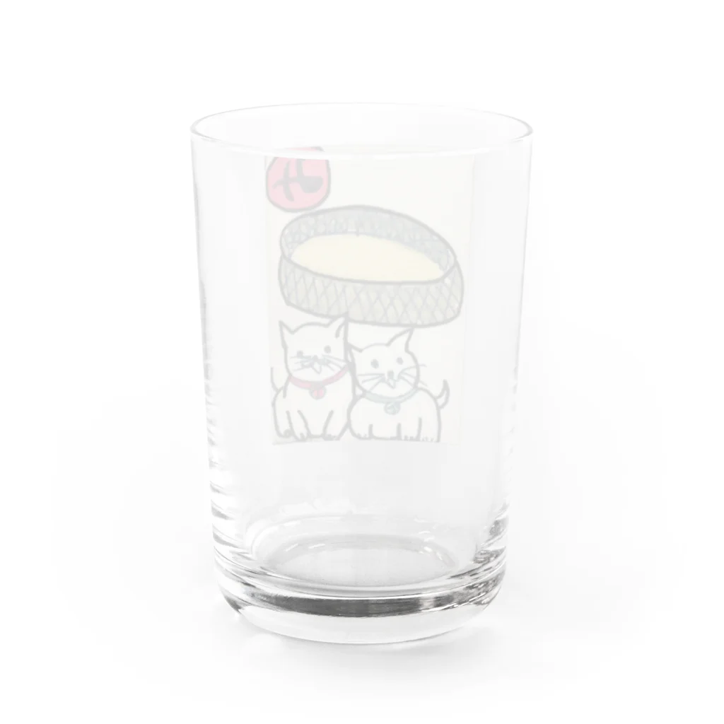 waka-kano artの〜み〜 ミケとタマ 双子の子ネコ Water Glass :back