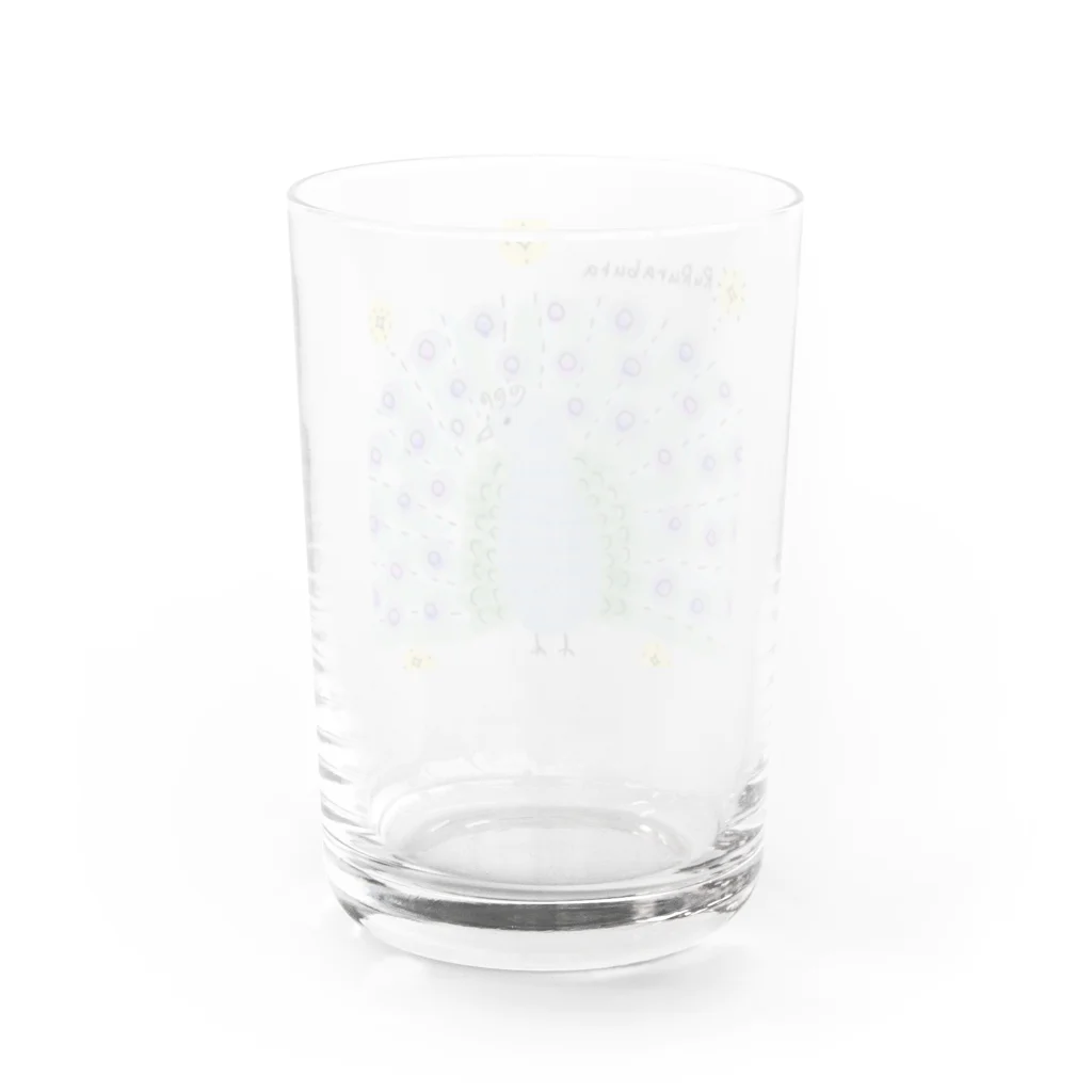 rururaburaのゆるゆるクジャク Water Glass :back