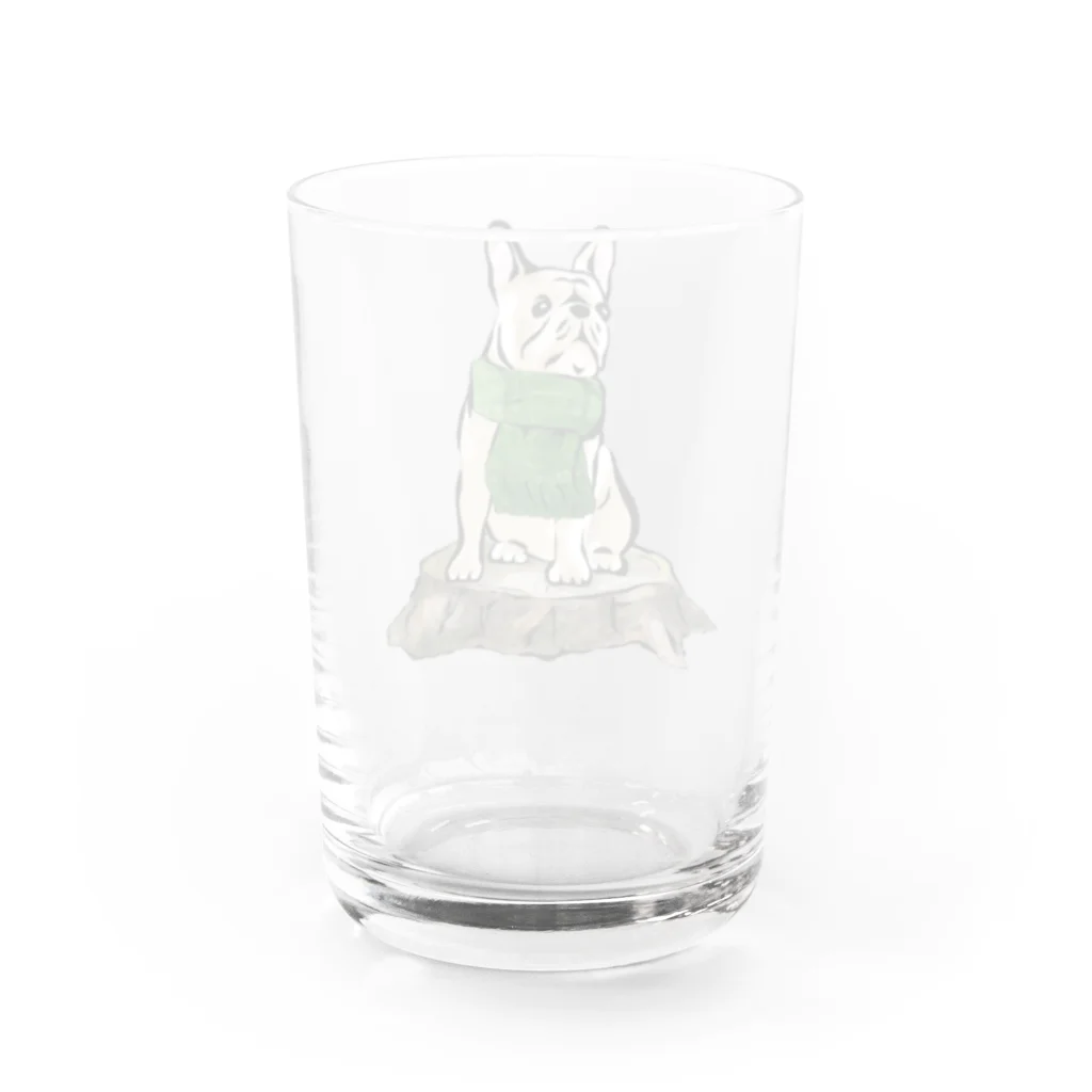 犬グッズの店しえるぶるーのマフラー犬　フレンチブルドッグ　クリーム Water Glass :back