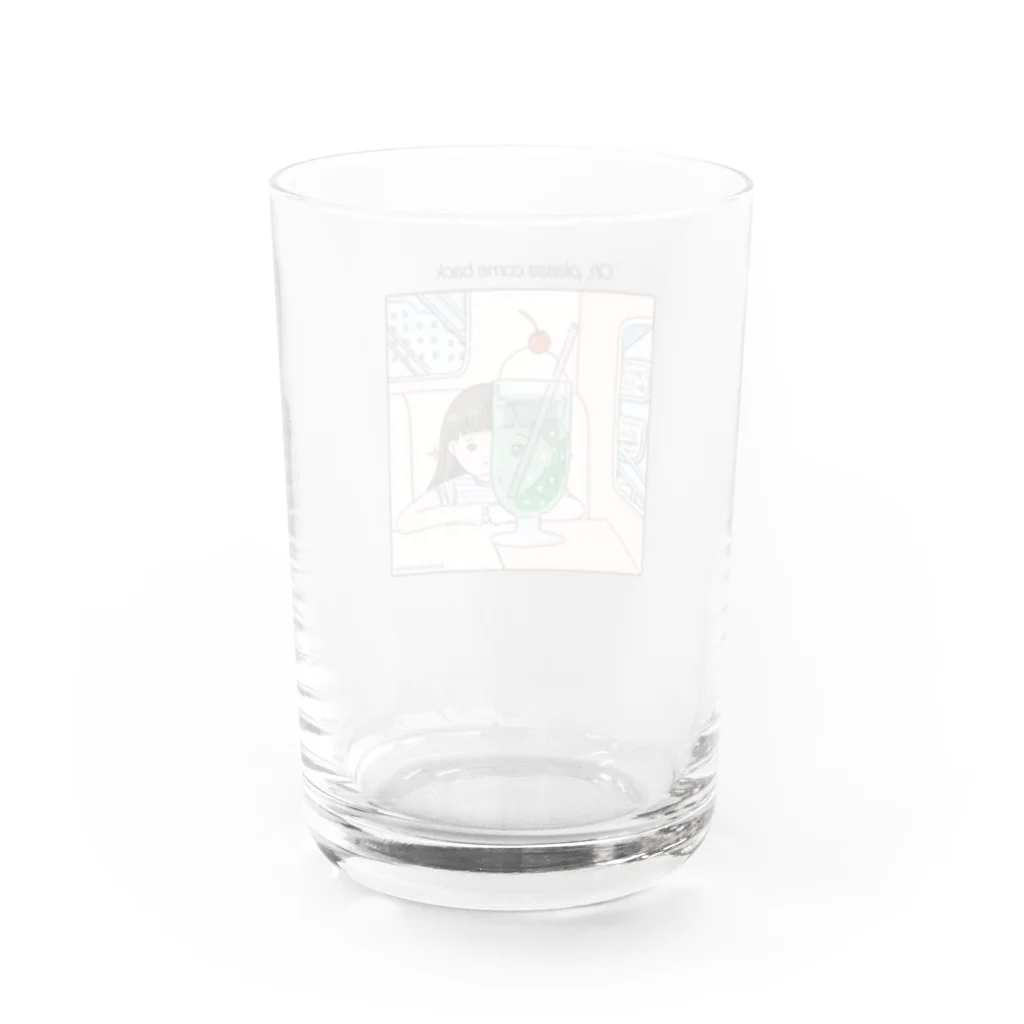 ピテカントロプスの庭の喫茶店クリームソーダガール Water Glass :back