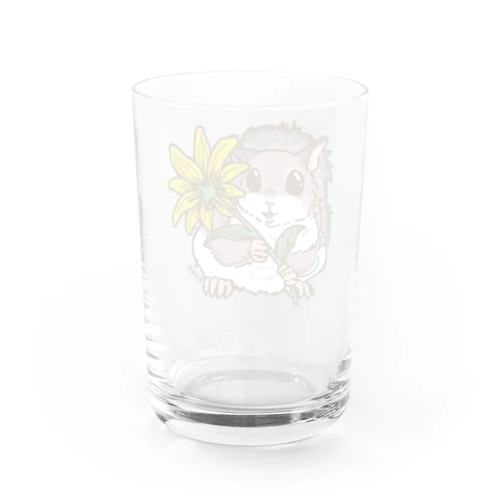 Lichtmuhleの一輪のお花とアメリカモモンガ Water Glass :back