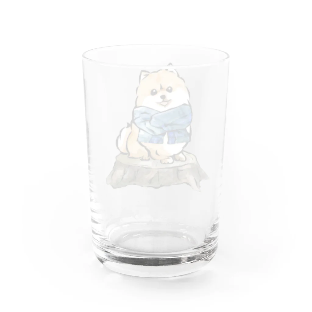 犬グッズの店しえるぶるーのマフラー犬　ポメラニアン Water Glass :back