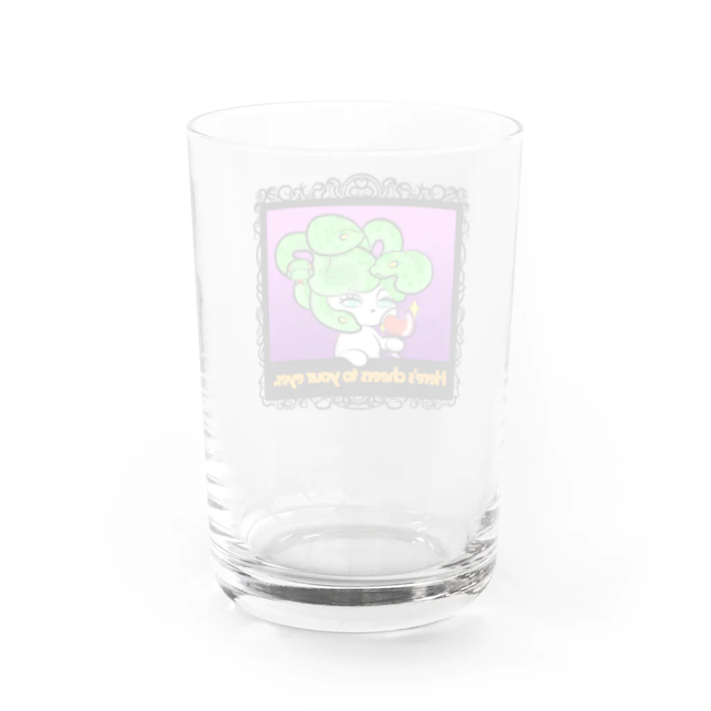 雪丸ろんどのゴルゴンなドクローソク君 Water Glass :back