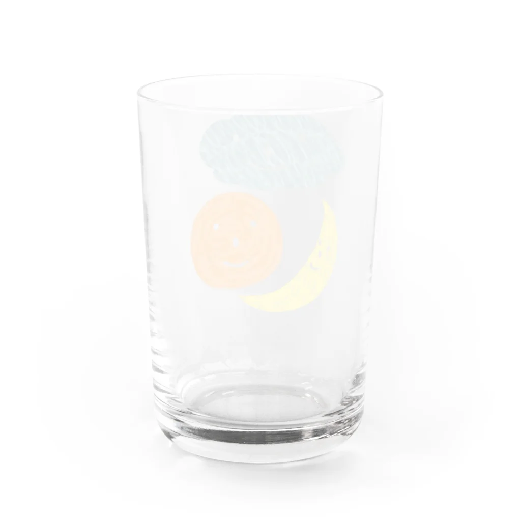 kikiのcloud,sun,moon Water Glass :back