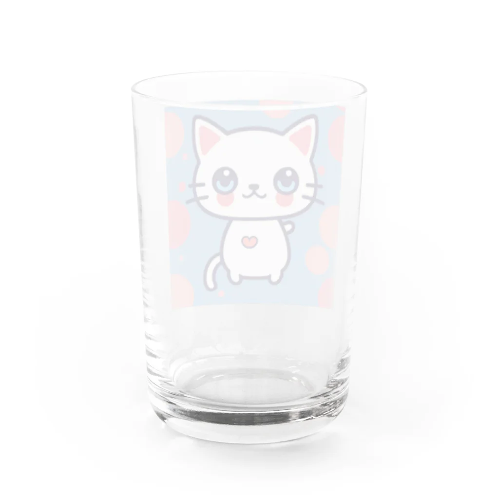 A31eの狛猫のミケ「はーとびーと」 Water Glass :back