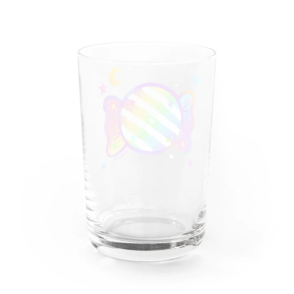 前田悠花｜イラストレーターの★虹色キャンディ★ Water Glass :back