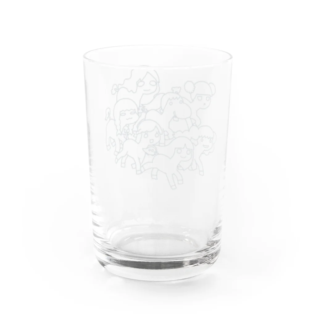 キノコマニアックの麻理子ちゃんダービー(ネイビー) Water Glass :back