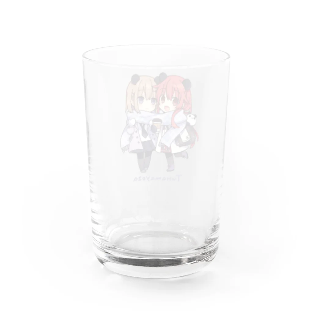 つなまよざのマフラーしゃけこ＆こむぎ Water Glass :back