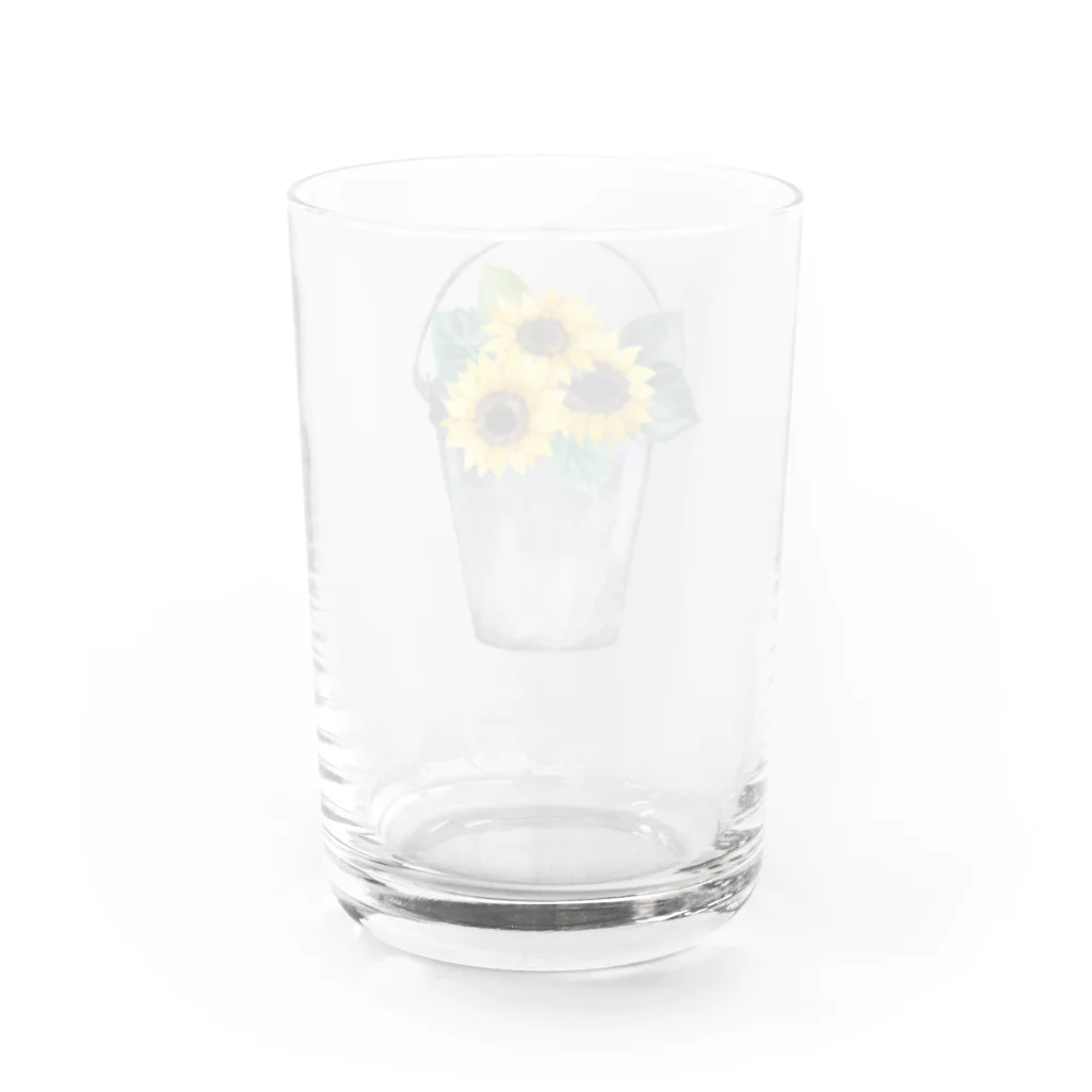 Fred HorstmanのWatering bucket and sunflowers  じょうろ と ひまわり Water Glass :back