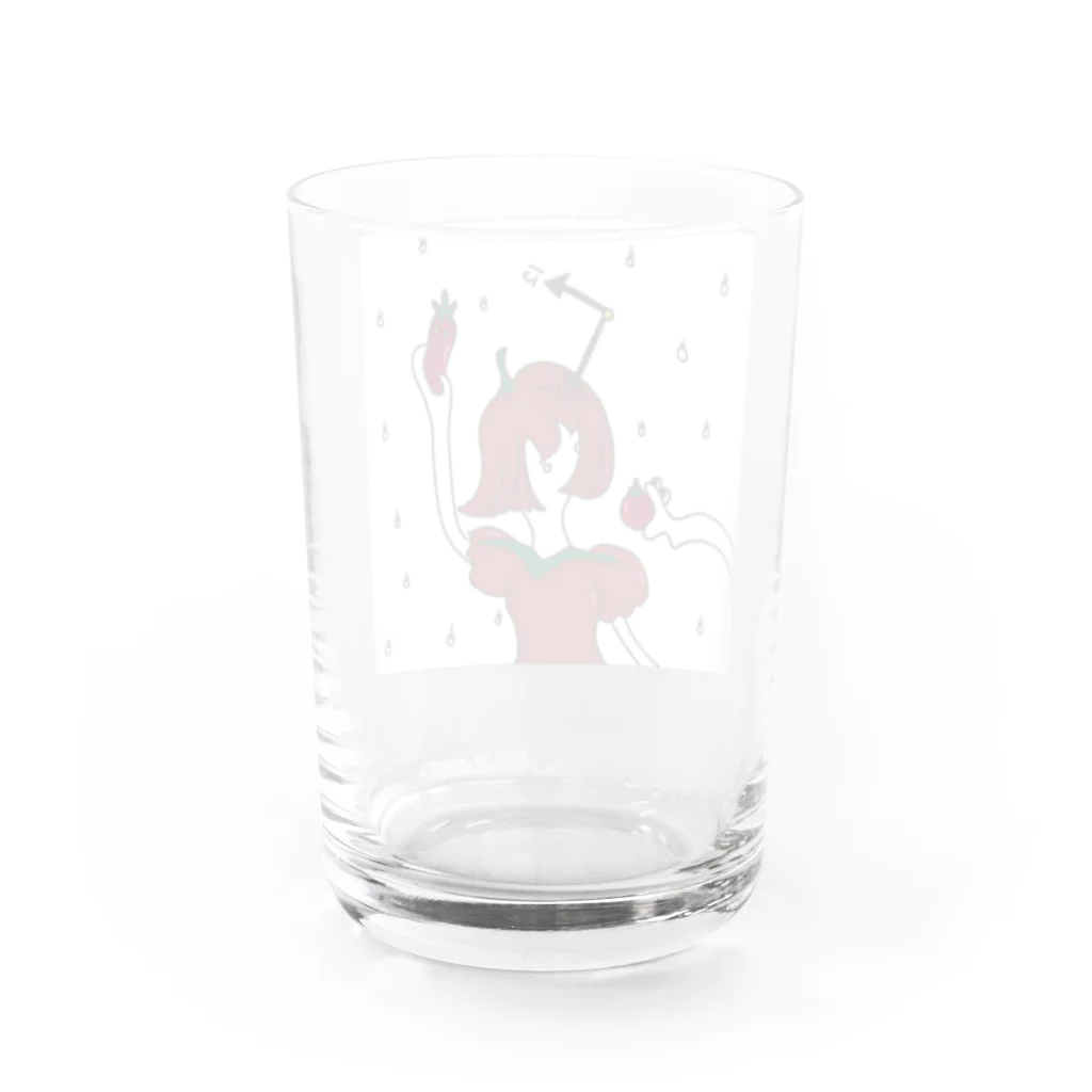 ほらをた娘🦈ྀི🎈のほらをた娘のトマトちゃん Water Glass :back