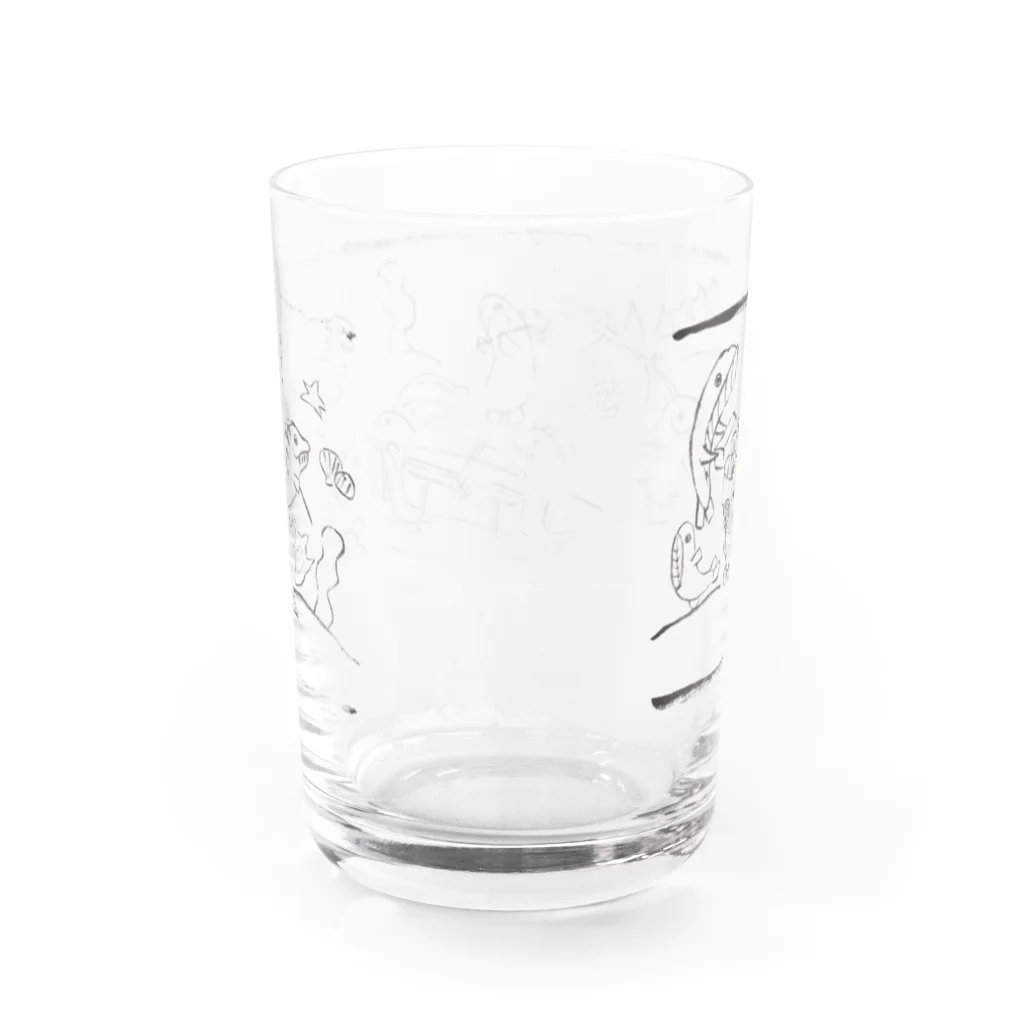 ポンぎつねのお店の魚～獣戯画 Water Glass :back