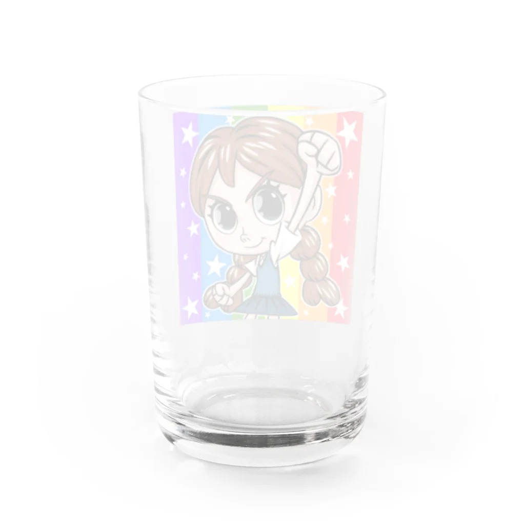 堀越ヨッシーのお店（SUZURI支店）の森邦子(PRIDE 2022) Water Glass :back