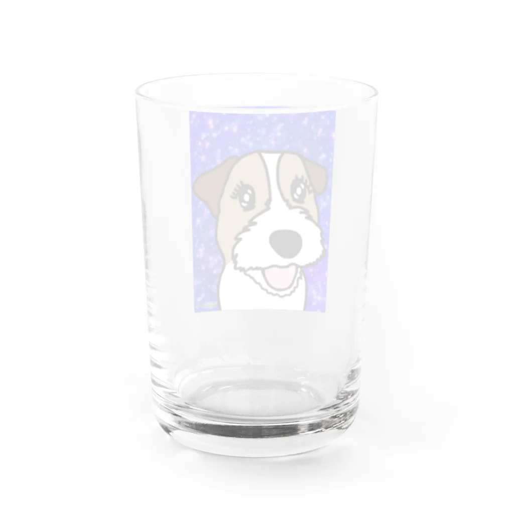 虹色PLUSの夜空を見上げて　ジャックラッセルテリア犬 Water Glass :back