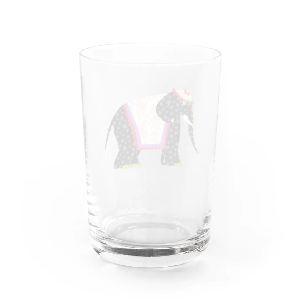 板絵師へしのカラフルゾウさん Water Glass :back