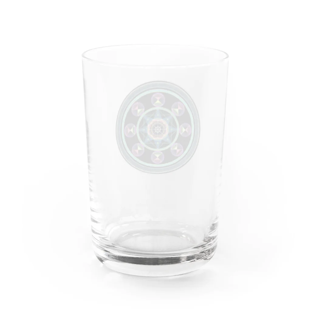 点描曼荼羅グッズのMandala#1(丸) Water Glass :back